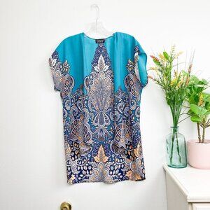 🦋 STITCHFIX PAPERMOON Caputo Blue Kimono Cover Up Medium Boho Casual Cardigan